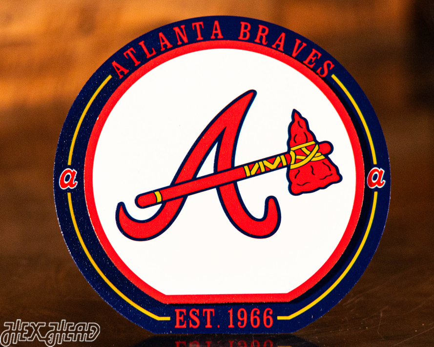 Atlanta Braves "Double Play" On the Shelf or on the Wall Art