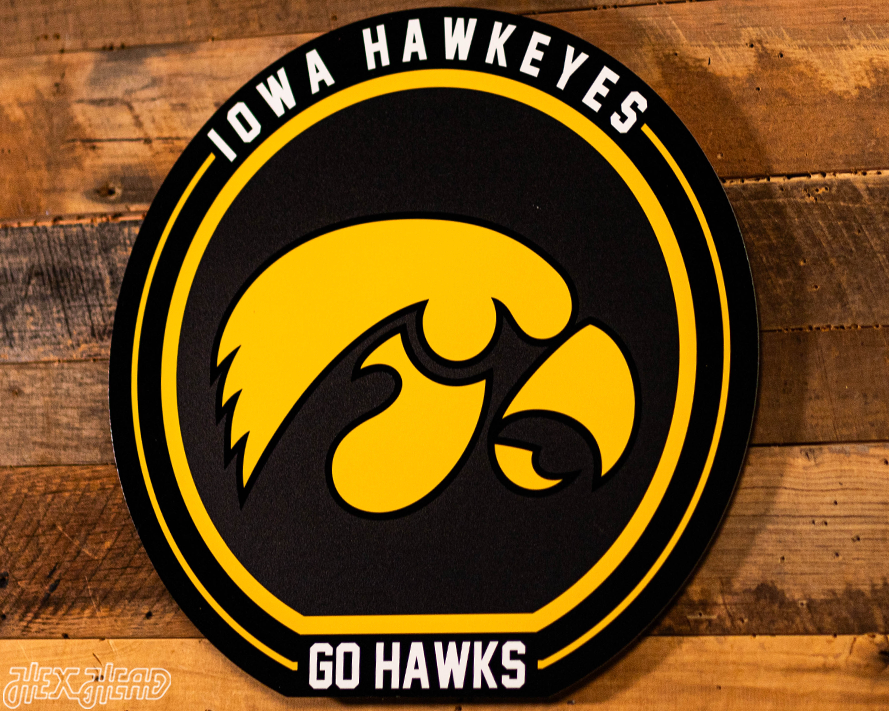 VARSITY Collection- SINGLE Layer Iowa Hawkeyes Metal Wall Art
