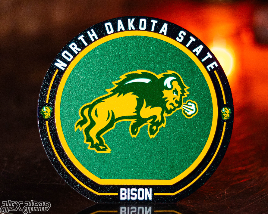North Dakota State Bison "Double Play" On the Shelf or on the Wall Art