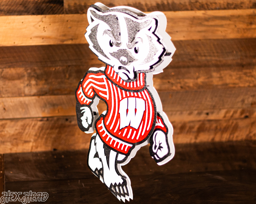 Wisconsin "BADGER" 3D Vintage Metal Wall Art