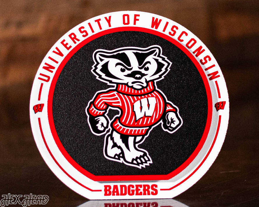 Wisconsin Badgers "Double Play" On the Shelf or on the Wall Art