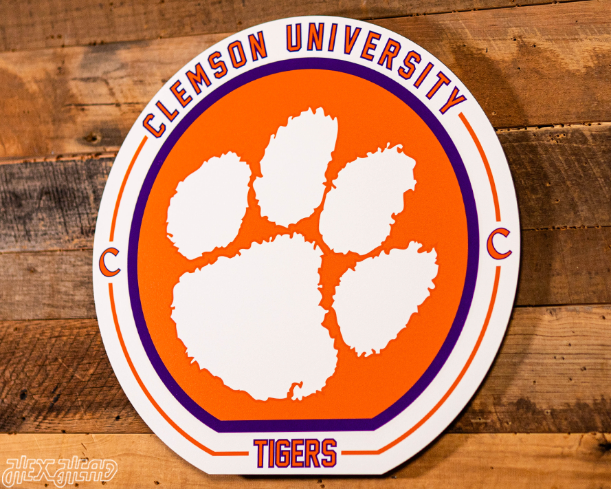 VARSITY Collection- SINGLE Layer Clemson Tigers Metal Wall Art