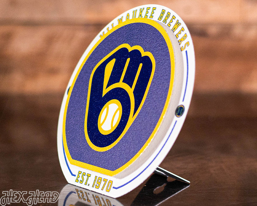 Milwaukee Brewers "Double Play" On the Shelf or on the Wall Art