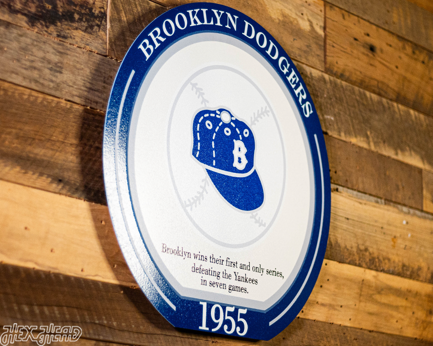 VARSITY Collection- SINGLE Layer Los Angeles Dodgers 1955 World Series Wall Art