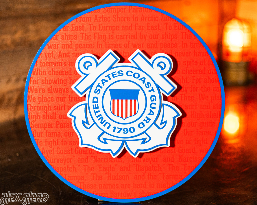United States Coast Guard CRAFT SERIES 3D Embossed Metal Wall Art