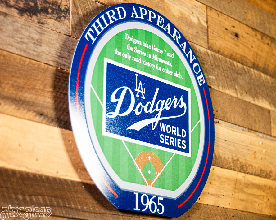 VARSITY Collection- SINGLE Layer Los Angeles Dodgers 1965 World Series Wall Art