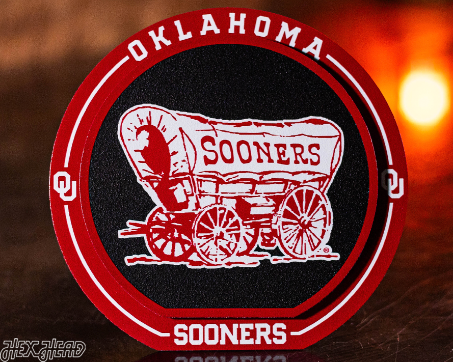 Oklahoma Sooners "Double Play" On the Shelf or on the Wall Art