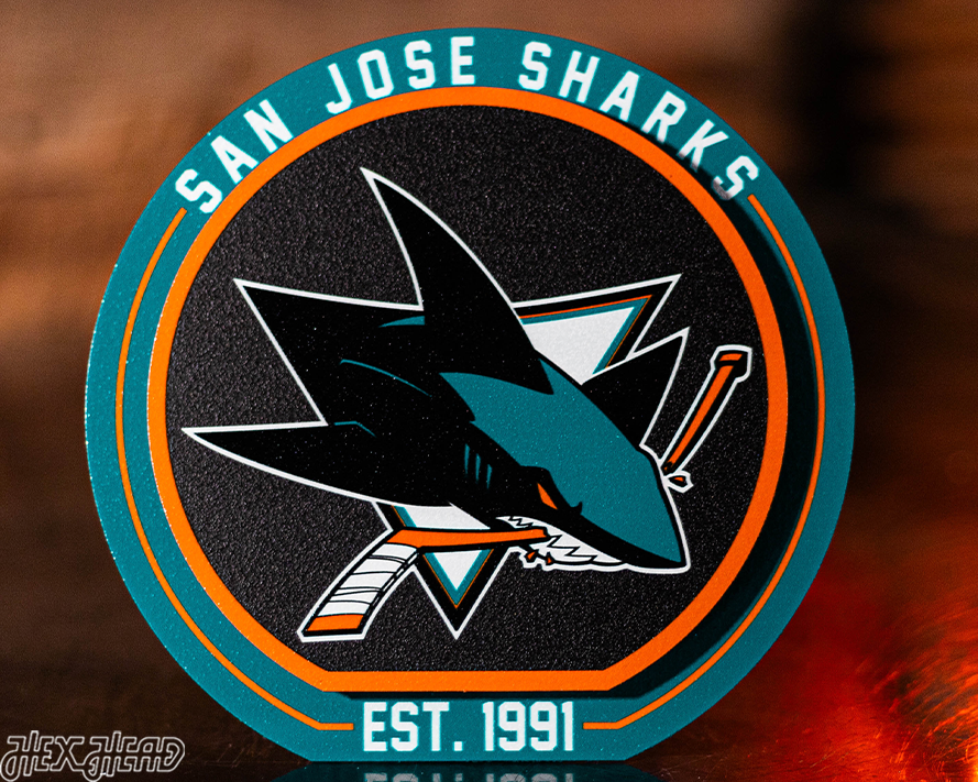 San Jose Sharks "Double Play" On the Shelf or on the Wall Art