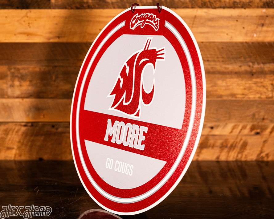 Washington State Cougars Personalized Monogram Metal Art