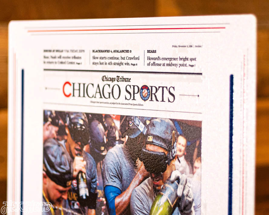 The Chicago Tribune Chicago Cubs 2016 WORLD SERIES Front Page - NOV 4, 2016