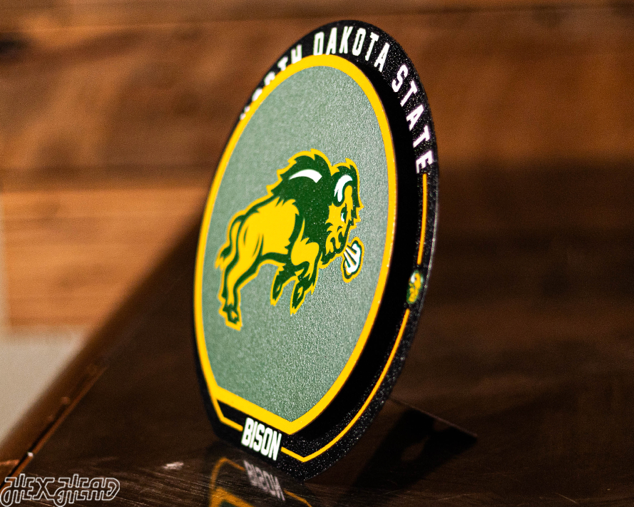 North Dakota State Bison "Double Play" On the Shelf or on the Wall Art