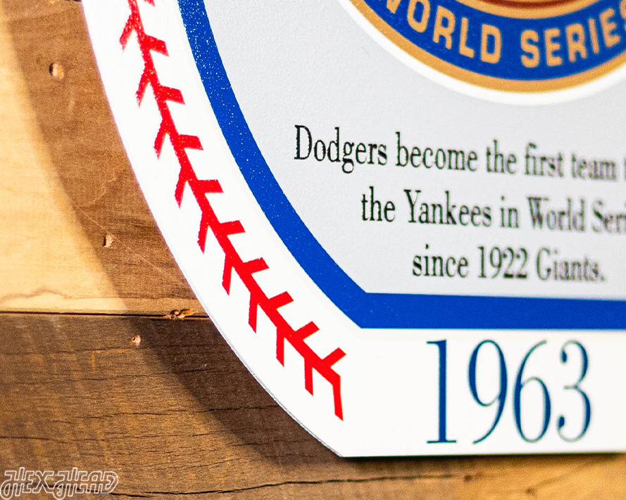 VARSITY Collection- SINGLE Layer Los Angeles Dodgers 1963 World Series Wall Art