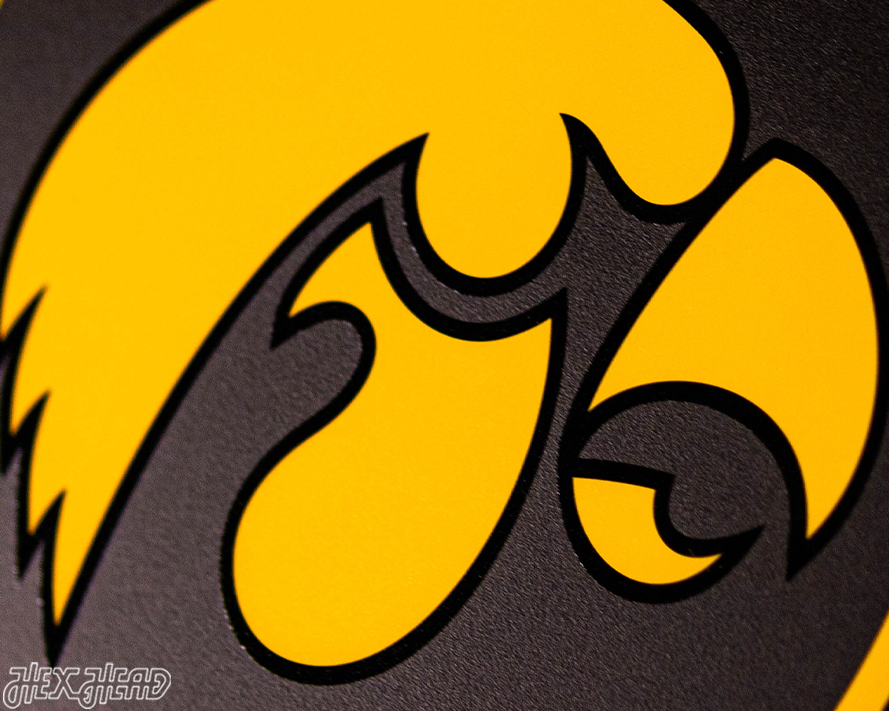 VARSITY Collection- SINGLE Layer Iowa Hawkeyes Metal Wall Art