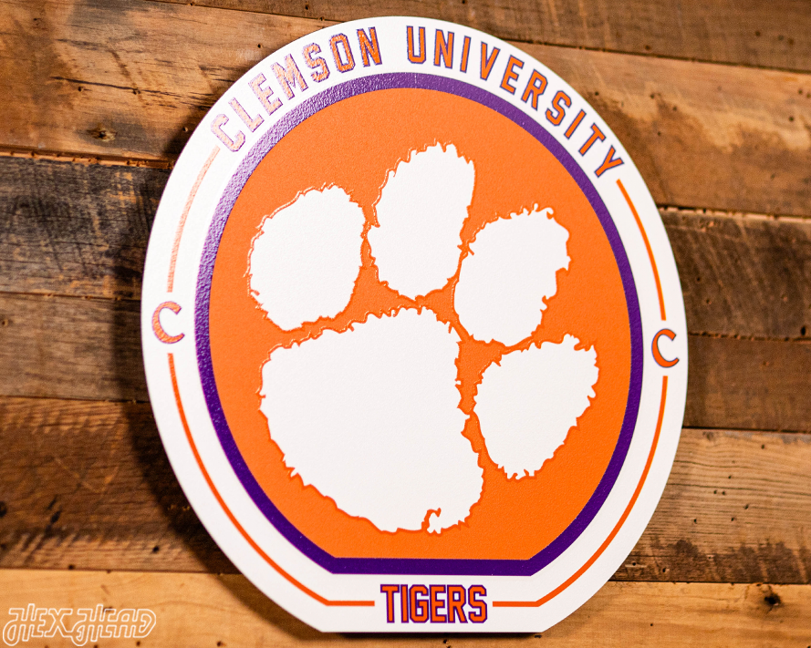 VARSITY Collection- SINGLE Layer Clemson Tigers Metal Wall Art