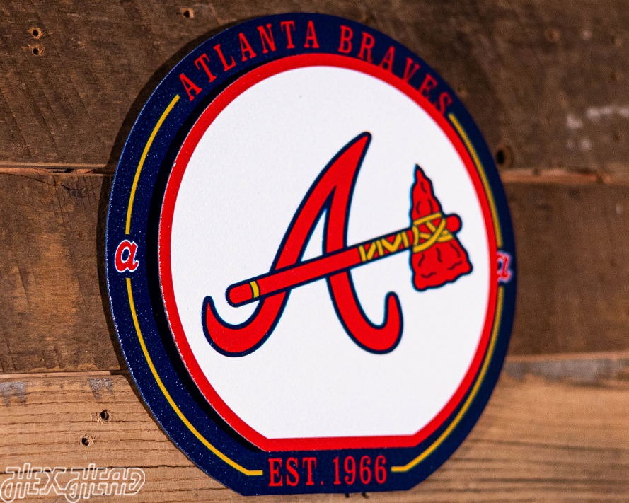 Atlanta Braves "Double Play" On the Shelf or on the Wall Art