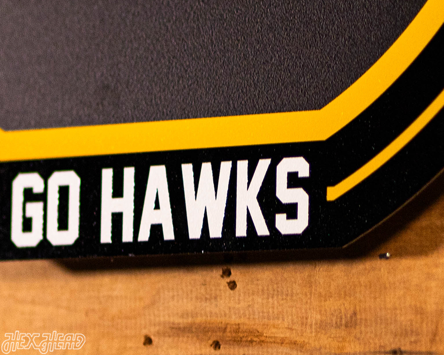 VARSITY Collection- SINGLE Layer Iowa Hawkeyes Metal Wall Art