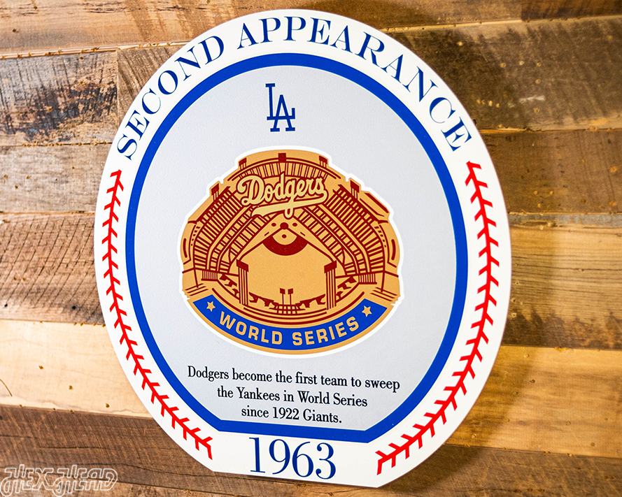 VARSITY Collection- SINGLE Layer Los Angeles Dodgers 1963 World Series Wall Art