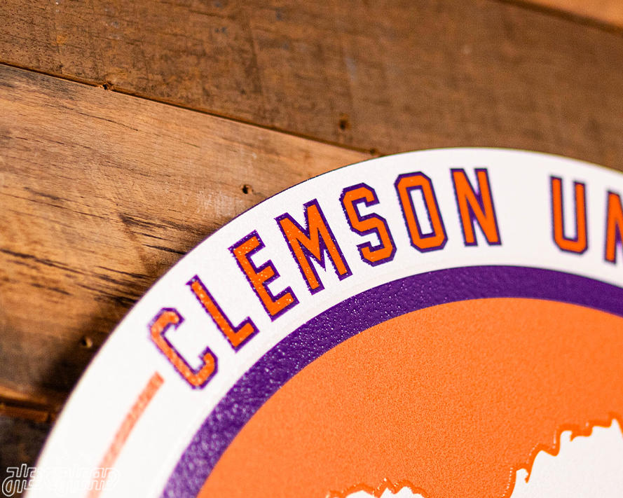 VARSITY Collection- SINGLE Layer Clemson Tigers Metal Wall Art