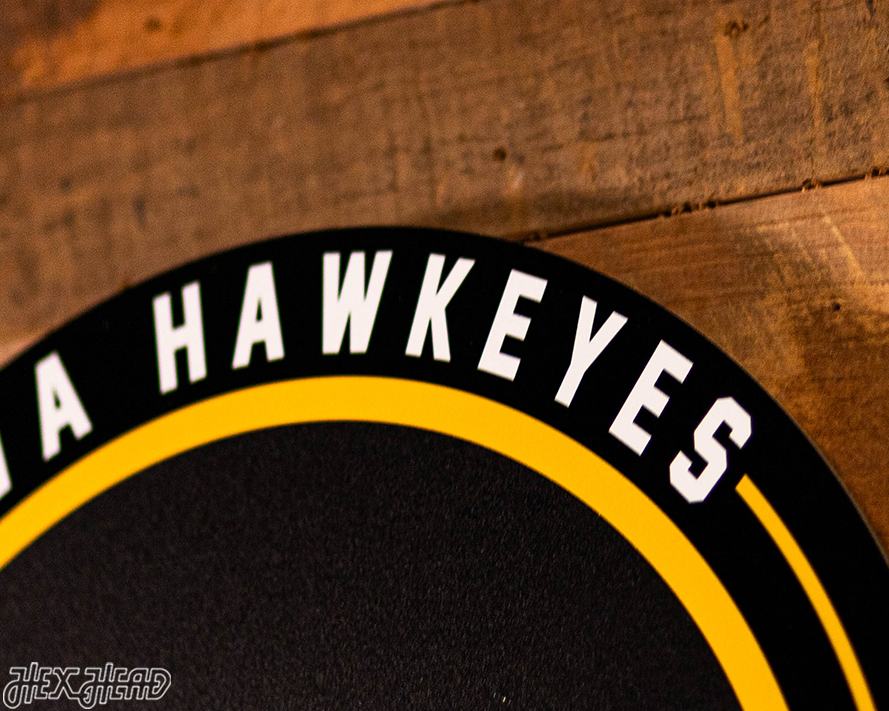 VARSITY Collection- SINGLE Layer Iowa Hawkeyes Metal Wall Art