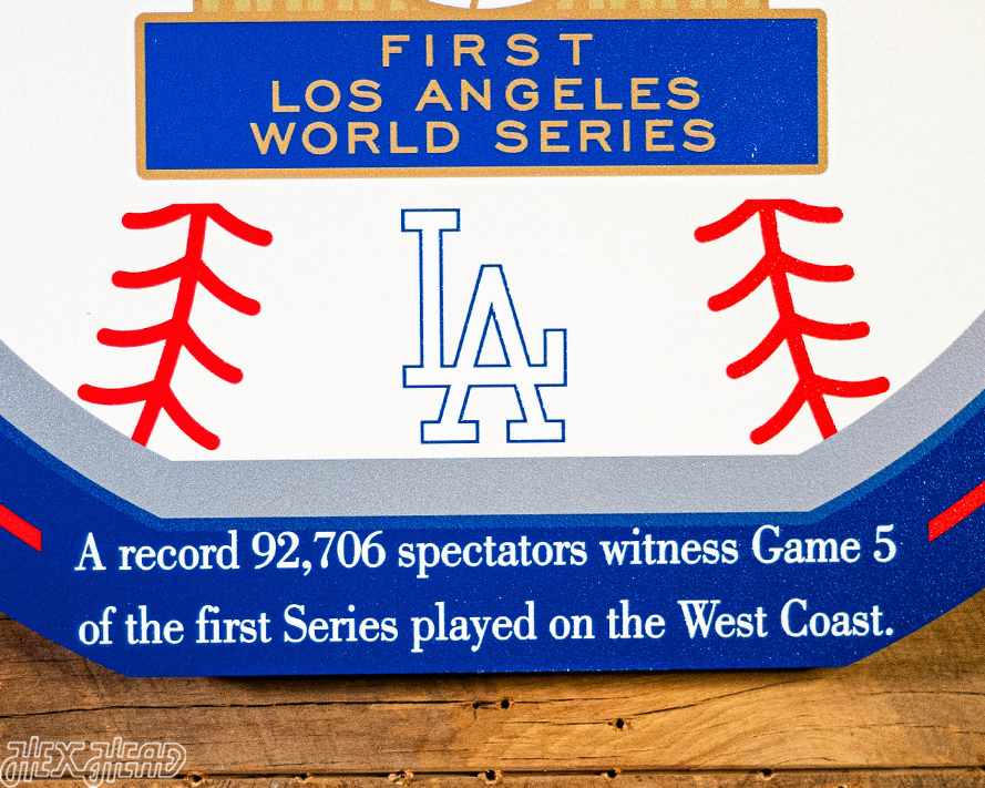 VARSITY Collection- SINGLE Layer Los Angeles Dodgers 1959 World Series Wall Art