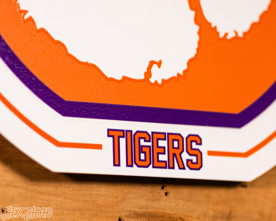 VARSITY Collection- SINGLE Layer Clemson Tigers Metal Wall Art