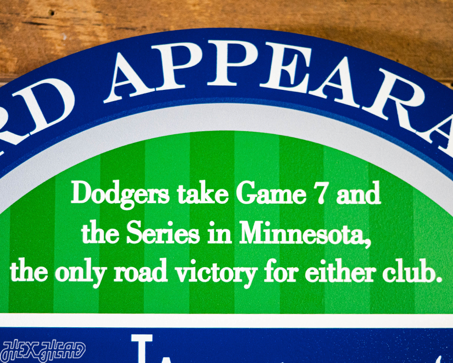 VARSITY Collection- SINGLE Layer Los Angeles Dodgers 1965 World Series Wall Art