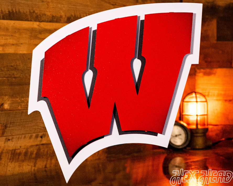 Wisconsin "W" 3D Vintage Metal Artwork