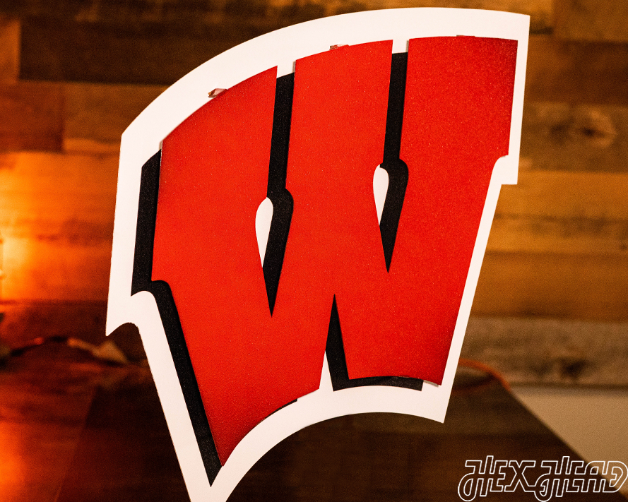 Wisconsin "W" 3D Vintage Metal Artwork