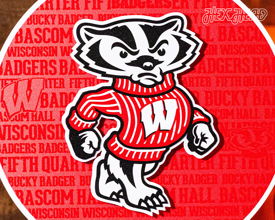 Wisconsin Badgers CRAFT SERIES 3D Embossed Metal Wall Art