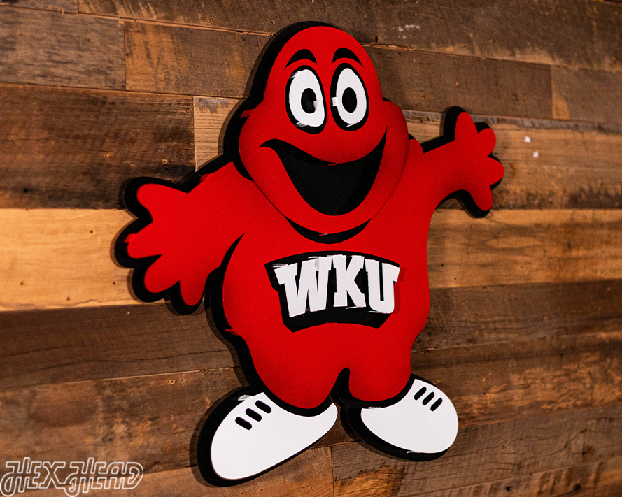 Western Kentucky "Big Red" 3D Vintage Metal Wall Art