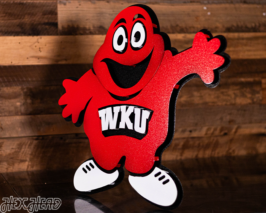 Western Kentucky "Big Red" 3D Vintage Metal Wall Art