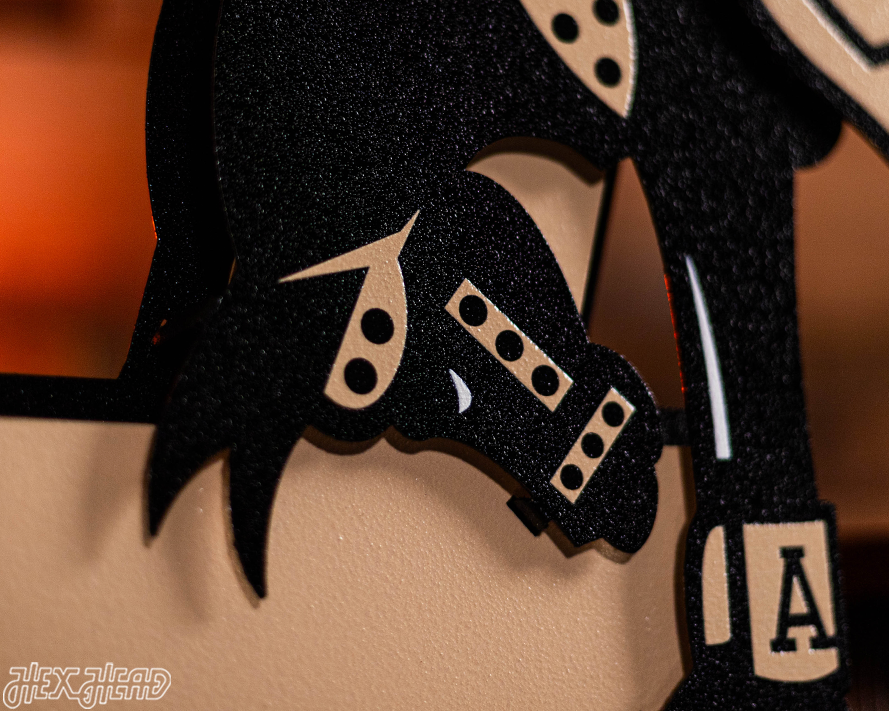 US Military Academy West Point Kicking Mule 3D Metal Wall Art