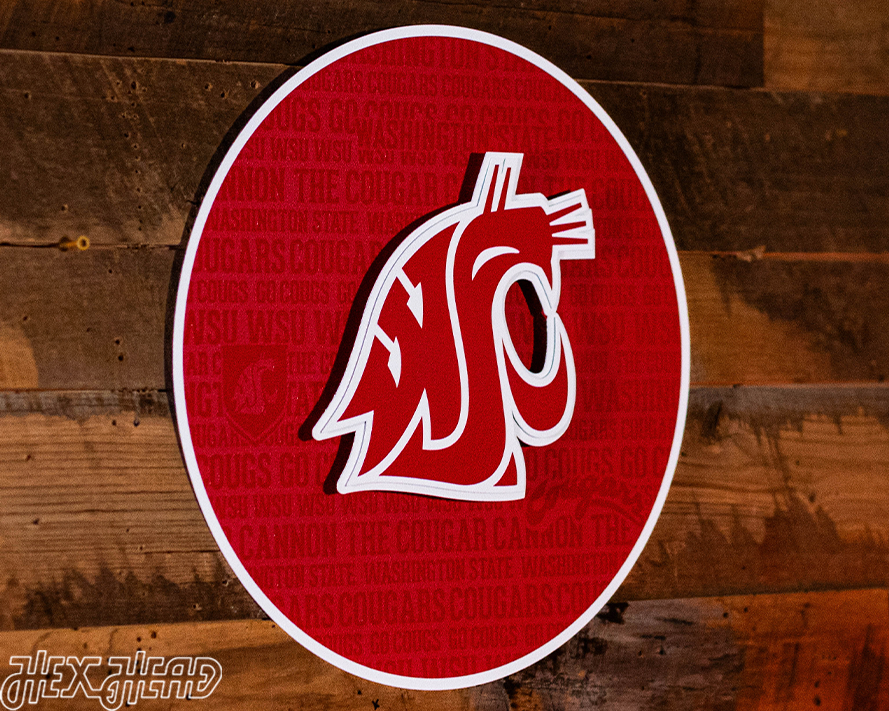 Washington State Cougars CRAFT SERIES 3D Embossed Metal Wall Art