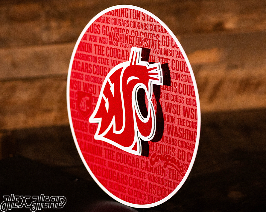 Washington State Cougars CRAFT SERIES 3D Embossed Metal Wall Art