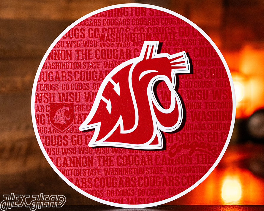 Washington State Cougars CRAFT SERIES 3D Embossed Metal Wall Art