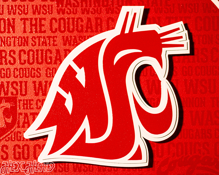 Washington State Cougars CRAFT SERIES 3D Embossed Metal Wall Art