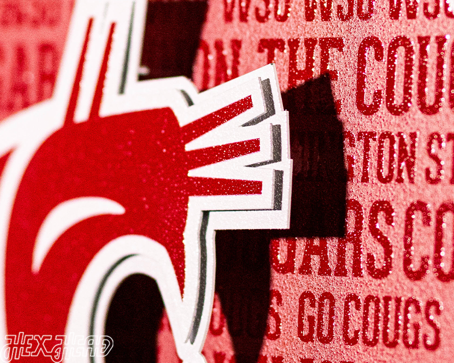 Washington State Cougars CRAFT SERIES 3D Embossed Metal Wall Art