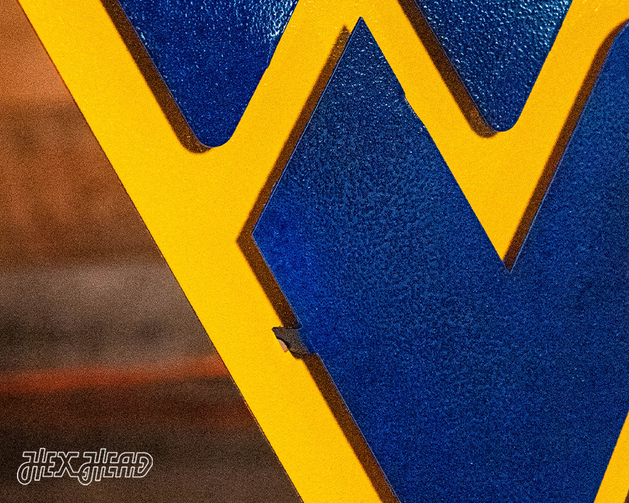 West Virginia "Flying WV" Blue on Gold 3D Metal Art