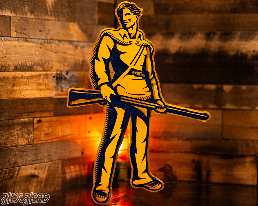 West Virginia "MOUNTAINEER" 3D Metal Artwork 28" x 20"