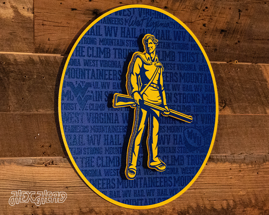 West Virginia Mountaineers CRAFT SERIES 3D Embossed Metal Wall Art