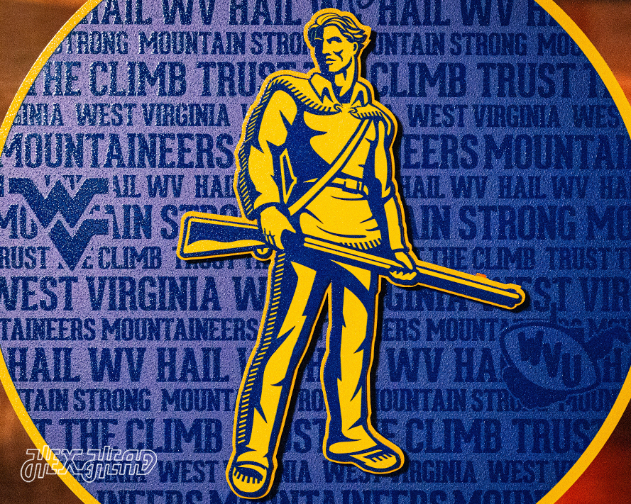 West Virginia Mountaineers CRAFT SERIES 3D Embossed Metal Wall Art