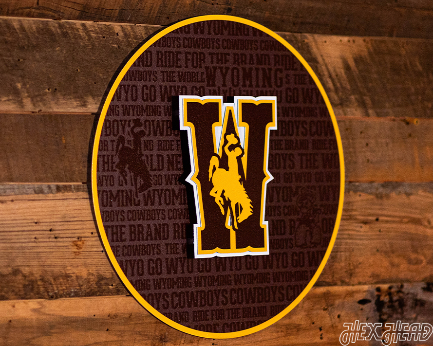 Wyoming Cowboys CRAFT SERIES 3D Embossed Metal Wall Art