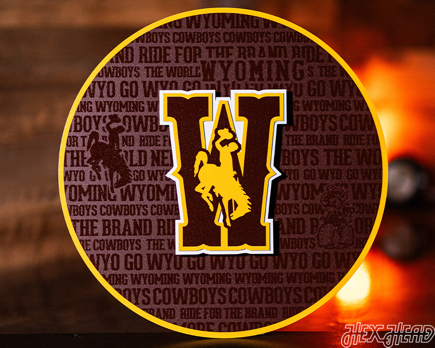 Wyoming Cowboys CRAFT SERIES 3D Embossed Metal Wall Art