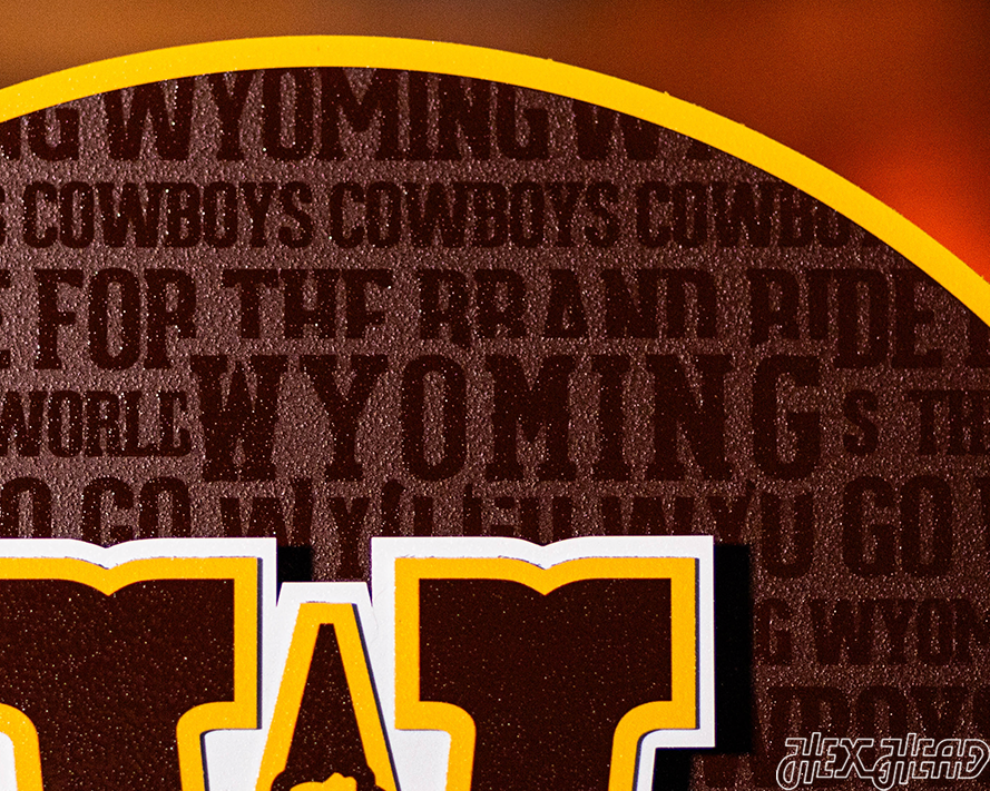 Wyoming Cowboys CRAFT SERIES 3D Embossed Metal Wall Art