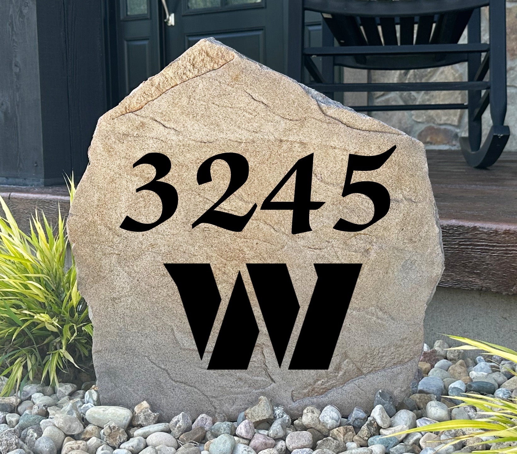 Washington Commanders Design-A-Stone Landscape Art Address Stone