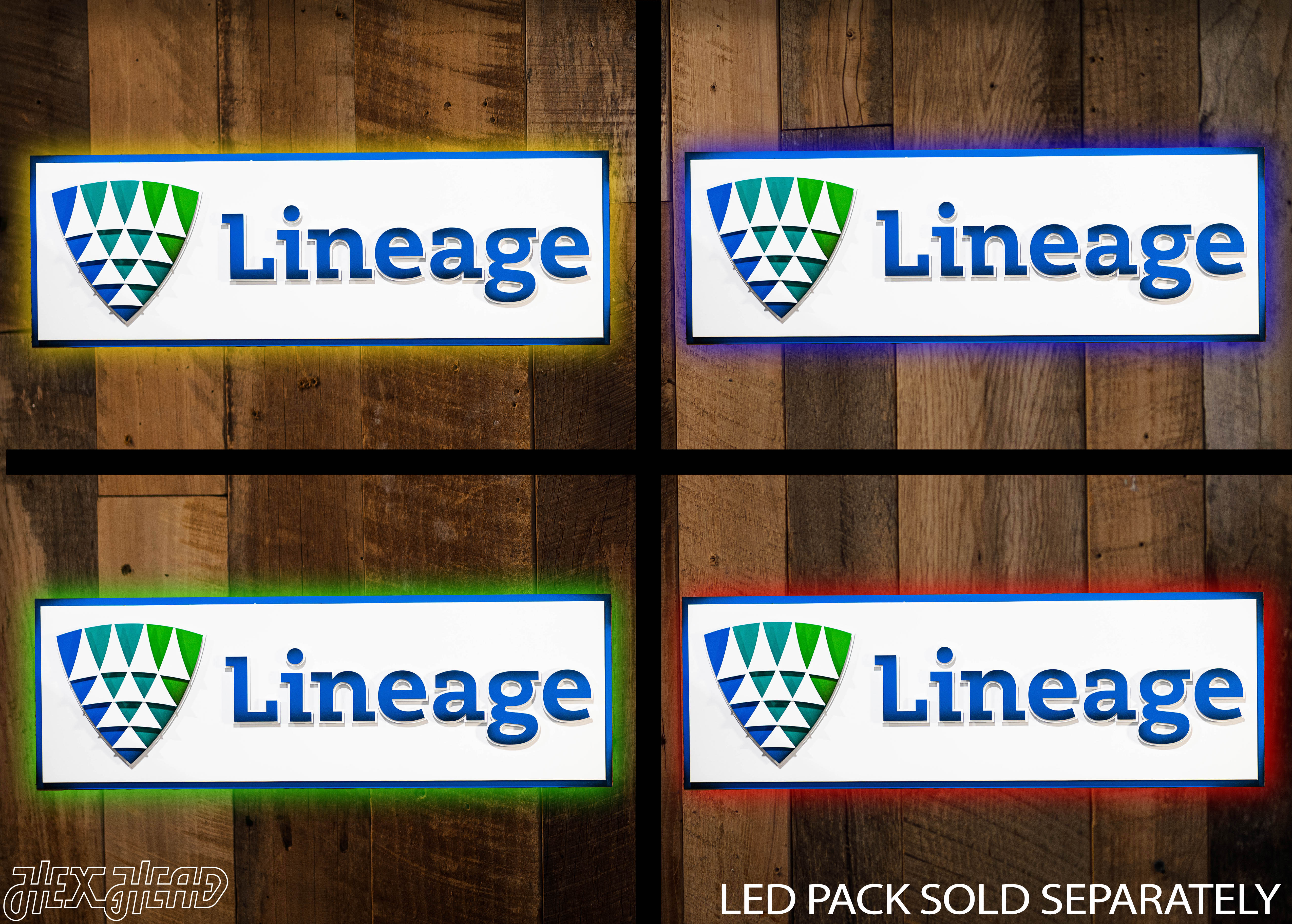 Lineage Full Rectangular Logo 3D Metal Wall Art