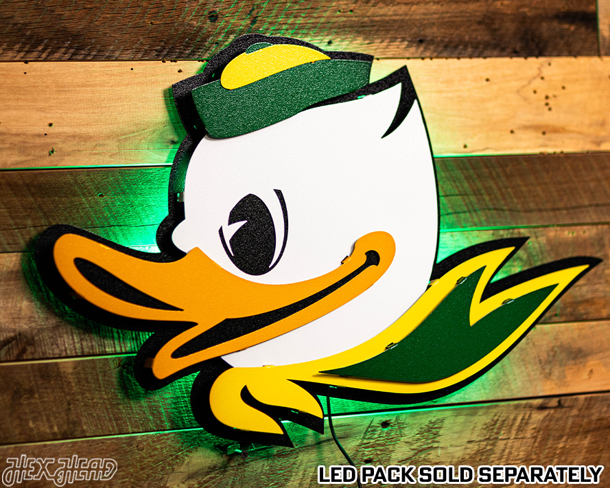 Oregon Ducks Fighting Duck 3D Vintage Metal Wall Art