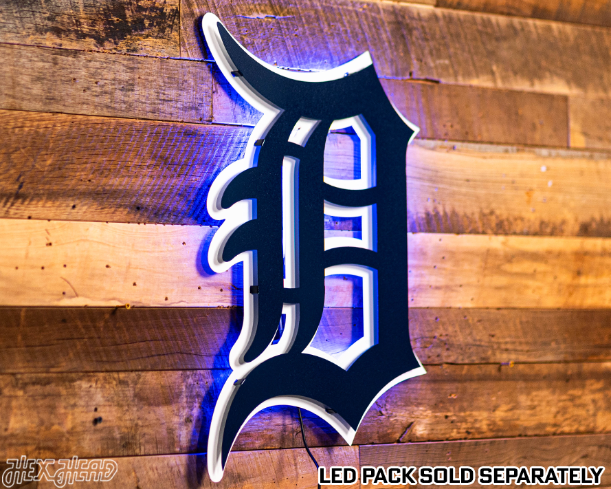 Detroit Tigers "D" - Navy/White 3D Vintage Metal Wall Art