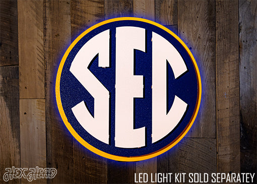 Southeastern Conference "SEC" Logo 3D Vintage Metal Wall Art