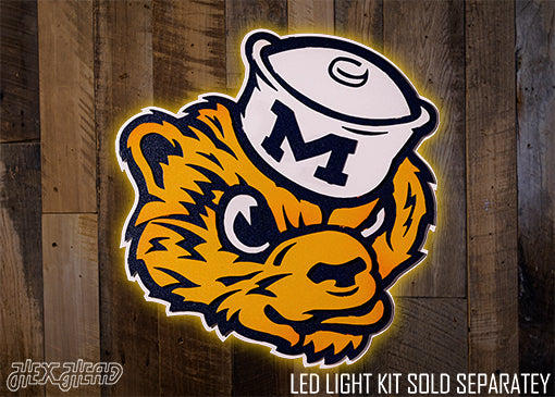 Michigan Wolverines VAULT Mascot 3D Vintage Metal Wall Art